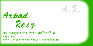 arpad reiz business card